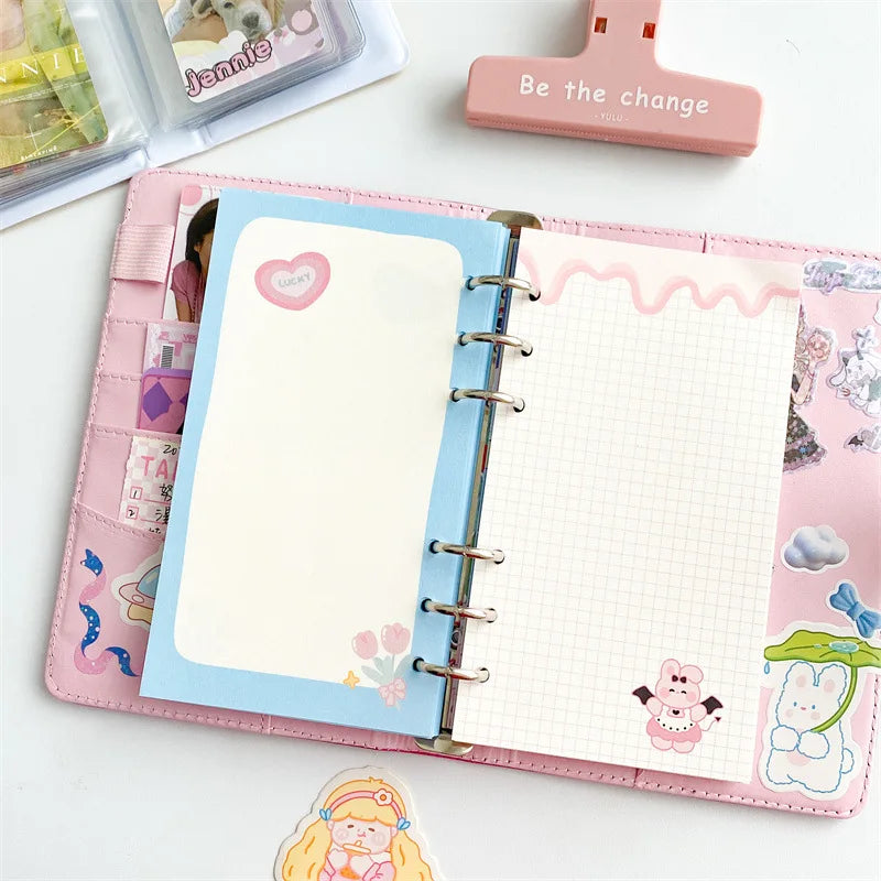 A6 Cute Binder Rabbit Week Plan Todo Paper Refill Accessories 120gsm Loose-leaf Notebook Journal Diary Paper School Stationery-faithfullyfocusd