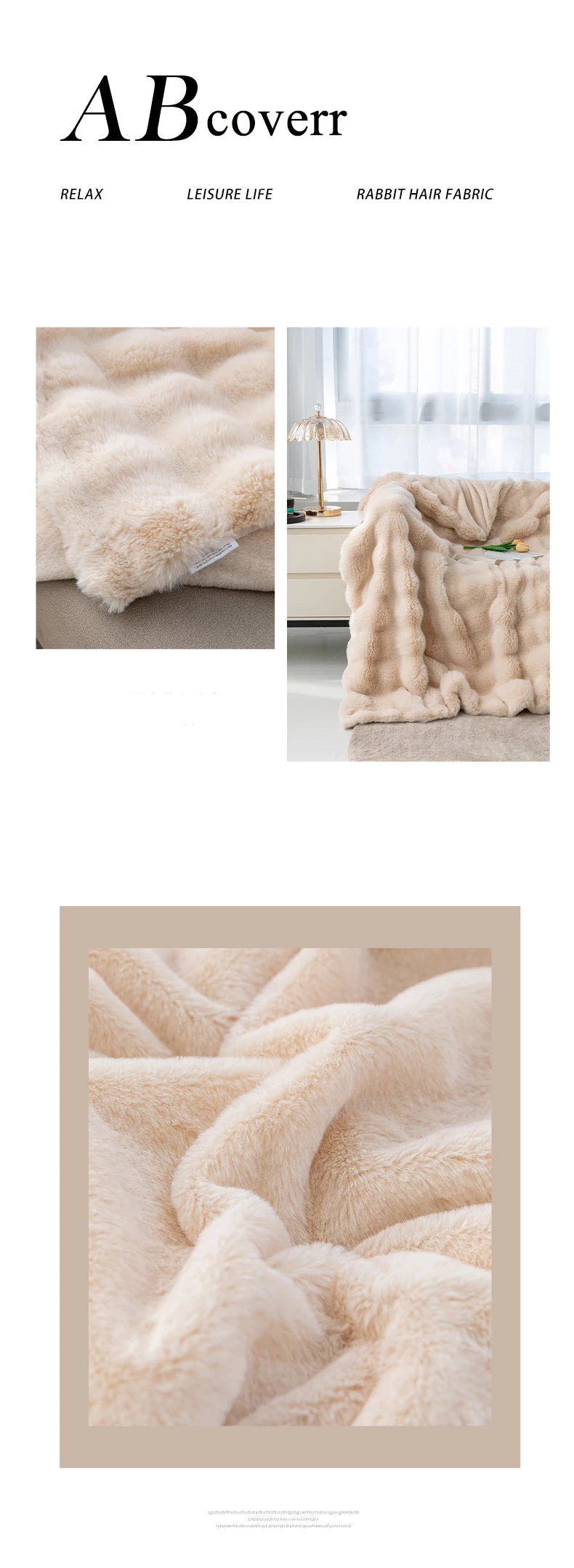 Luxury Rabbit Plush Blanket Winter Autumn Comfortable Blankets Office Air Conditioning Leisure Blanket Thickness Sofa Cover-faithfullyfocusd