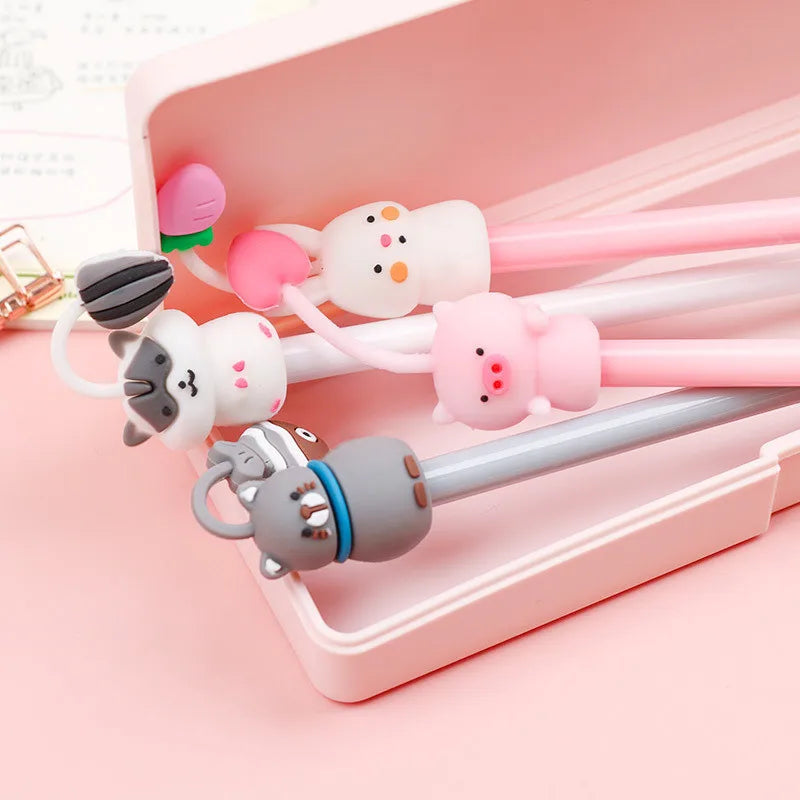 12 Pcs Cute Pet Pens Set - Creative Cartoon Writing Tools for Small Fresh Student Exam, School Supplies-faithfullyfocusd