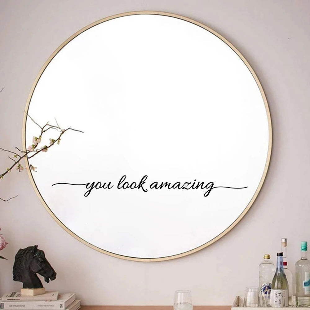 You Look Amazing Mirror Decal Vinyl Decal Bathroom Decor Inspire Motivational Quote Sticker Fitting Room Bedroom Decoration-faithfullyfocusd