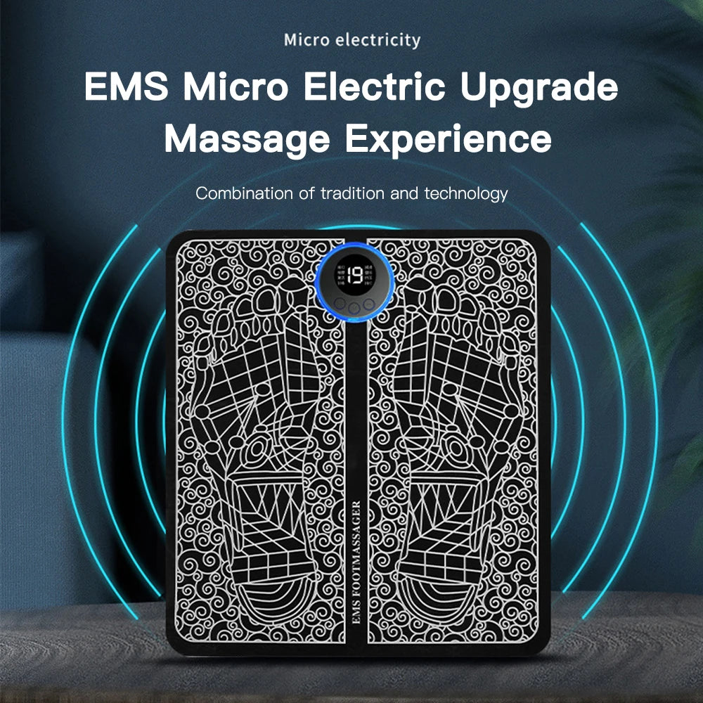 Electric Foot Massager Pad Electrostimulator Massage Mat EMS Muscle Massager Relax Feet Massage Fitness Masajeador USB Charging-faithfullyfocusd