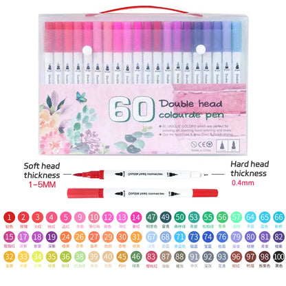 12-262 Colores Double Pen Tip Markers Brush Pens Set Painting Highlighter School Art Supplies for Artist Stationery-faithfullyfocusd