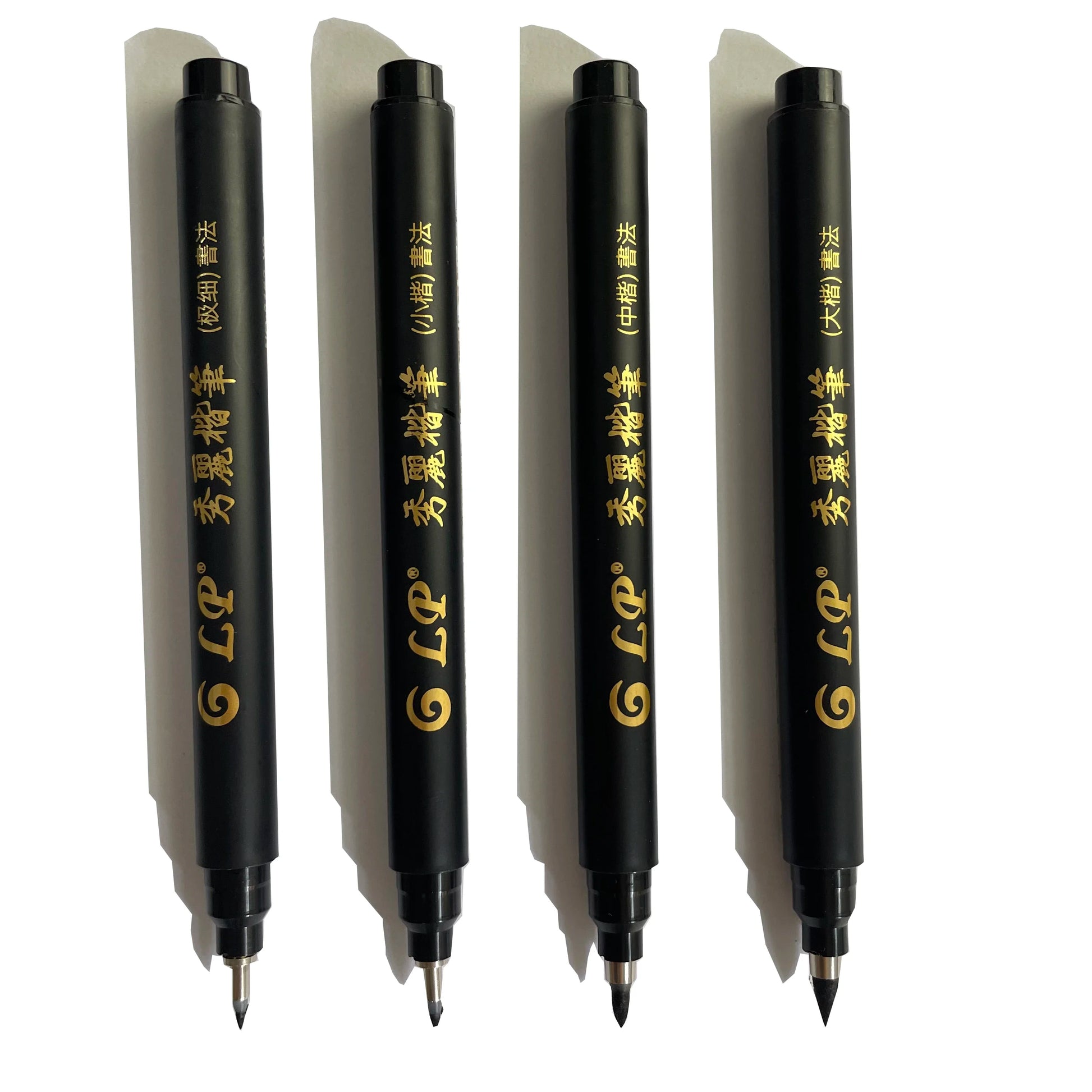 4 pcs Size black Chinese style Calligraphy Brush tip Pen  for Student easy writing Markers Art Office School Supplies Stationery-faithfullyfocusd