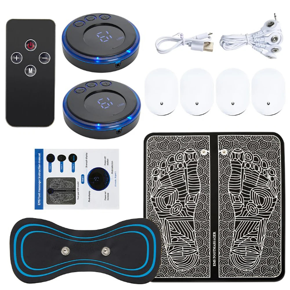 Electric Foot Massager Pad Electrostimulator Massage Mat EMS Muscle Massager Relax Feet Massage Fitness Masajeador USB Charging-faithfullyfocusd