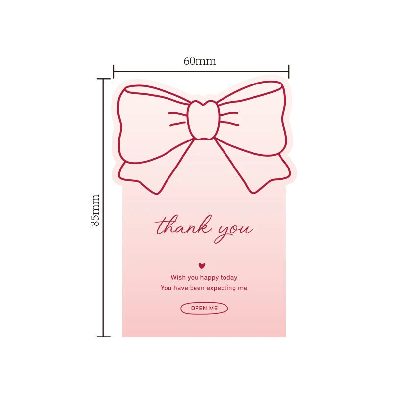 Pink Bowknot Thank You Stickers for Package Adhesive Decorative Seal Labels-faithfullyfocusd