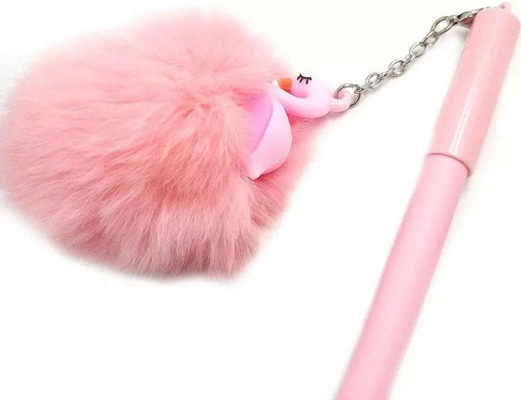 1pcs Beautiful Pink Flamingo Gel Pen Plush Swan Pens for School Office Writing Supplies Girl Gifts Kawaii Neutral Stationery-faithfullyfocusd