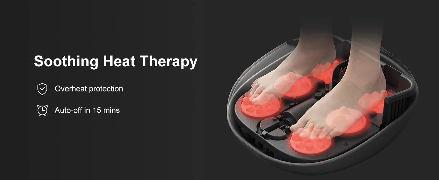 Medcursor Foot Massager Heating Therapy Shiatsu Deep Kneading Roller Muscle Relaxation Pain Relief Electric Foot Massage Machine-faithfullyfocusd