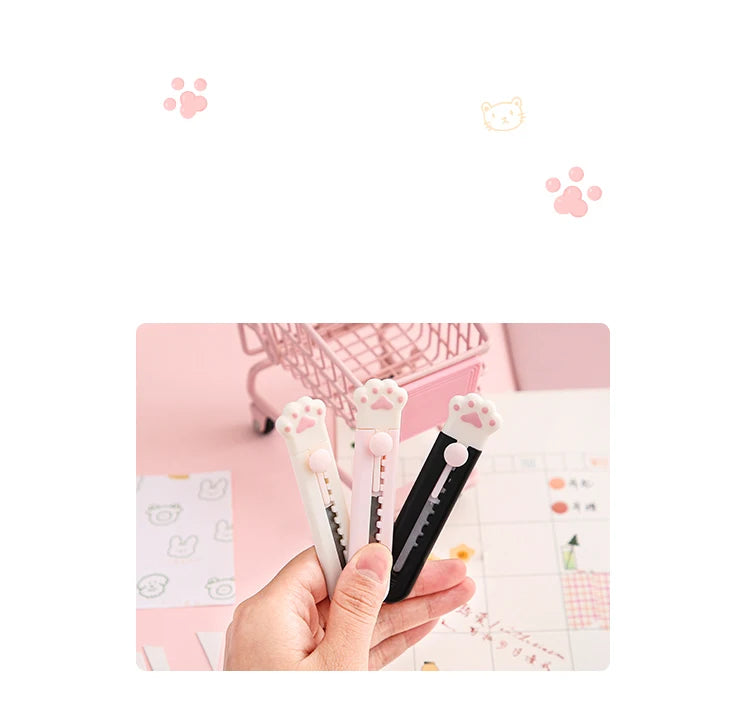 Mr.Paper Mini Portable Cat Claw Utility Knife Cute Creative Exquisite Hand Account Decoration Paper Cutting Tools Art Supplies-faithfullyfocusd