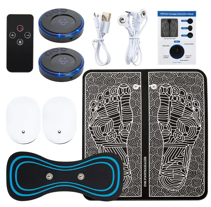 Electric Foot Massager Pad Electrostimulator Massage Mat EMS Muscle Massager Relax Feet Massage Fitness Masajeador USB Charging-faithfullyfocusd