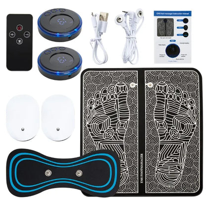 Electric Foot Massager Pad Electrostimulator Massage Mat EMS Muscle Massager Relax Feet Massage Fitness Masajeador USB Charging-faithfullyfocusd