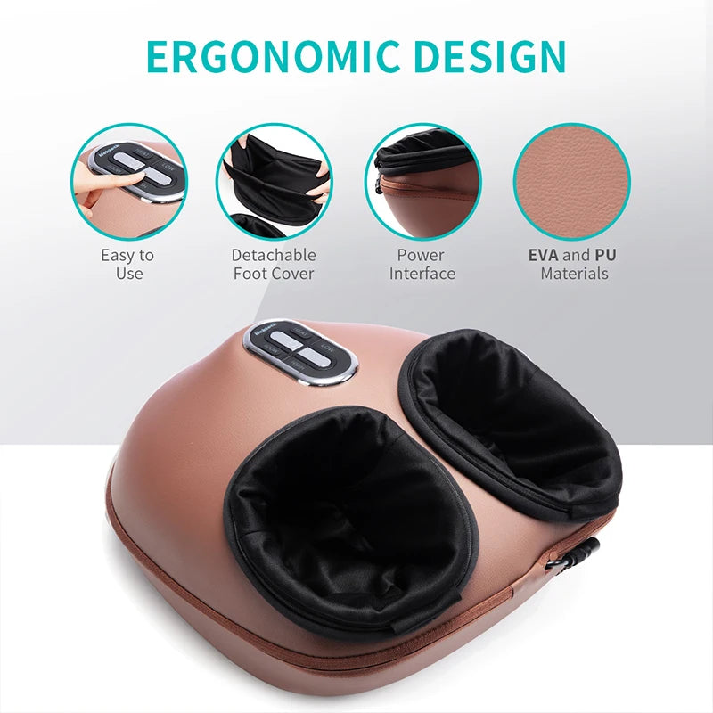 Nekteck Foot Massager Heating Therapy Compression Shiatsu Knead Roller Muscle Relax Pain Relief Electric Foot Massage Machine-faithfullyfocusd