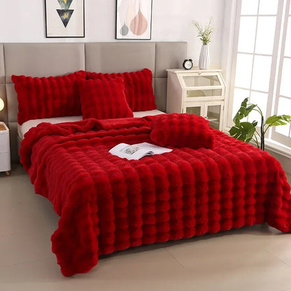 Luxury Soft Faux Fur Throw Blanket Fuzzy Plush Bedspread on the bed plaid sofa cover blankets and throws for living room bedroom-faithfullyfocusd