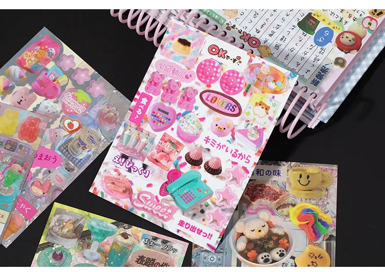 MINKYS 45 sheets/piece Retro Decorative Stickers Laptop Kpop Toploader Photocard Sticker Book Kids Gift School Stationery-faithfullyfocusd