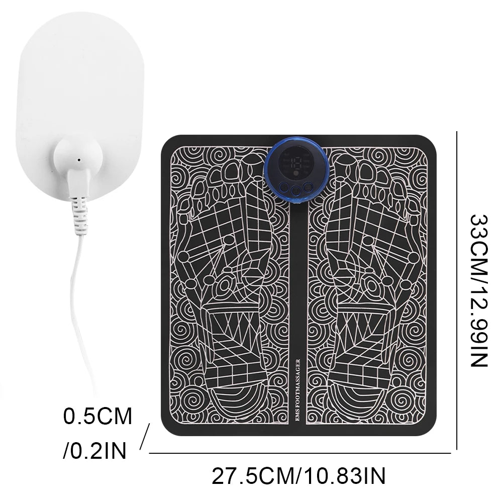 EMS Foot Massager Mat Foot Acupressure Device Muscle Relaxation Electronic Foot Stimulator with 8 Modes &19 Levels for Men Women-faithfullyfocusd