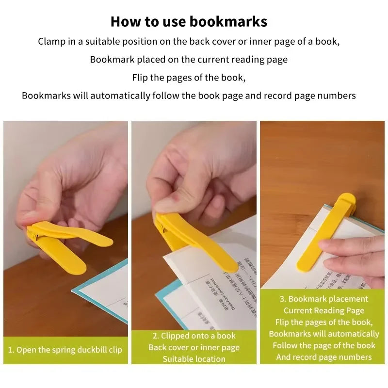 3 Pcs/Set Silicone Bookmark Automatically Follows Page Book Accessories For Reading Lovers Office Stationery School Supplies-faithfullyfocusd