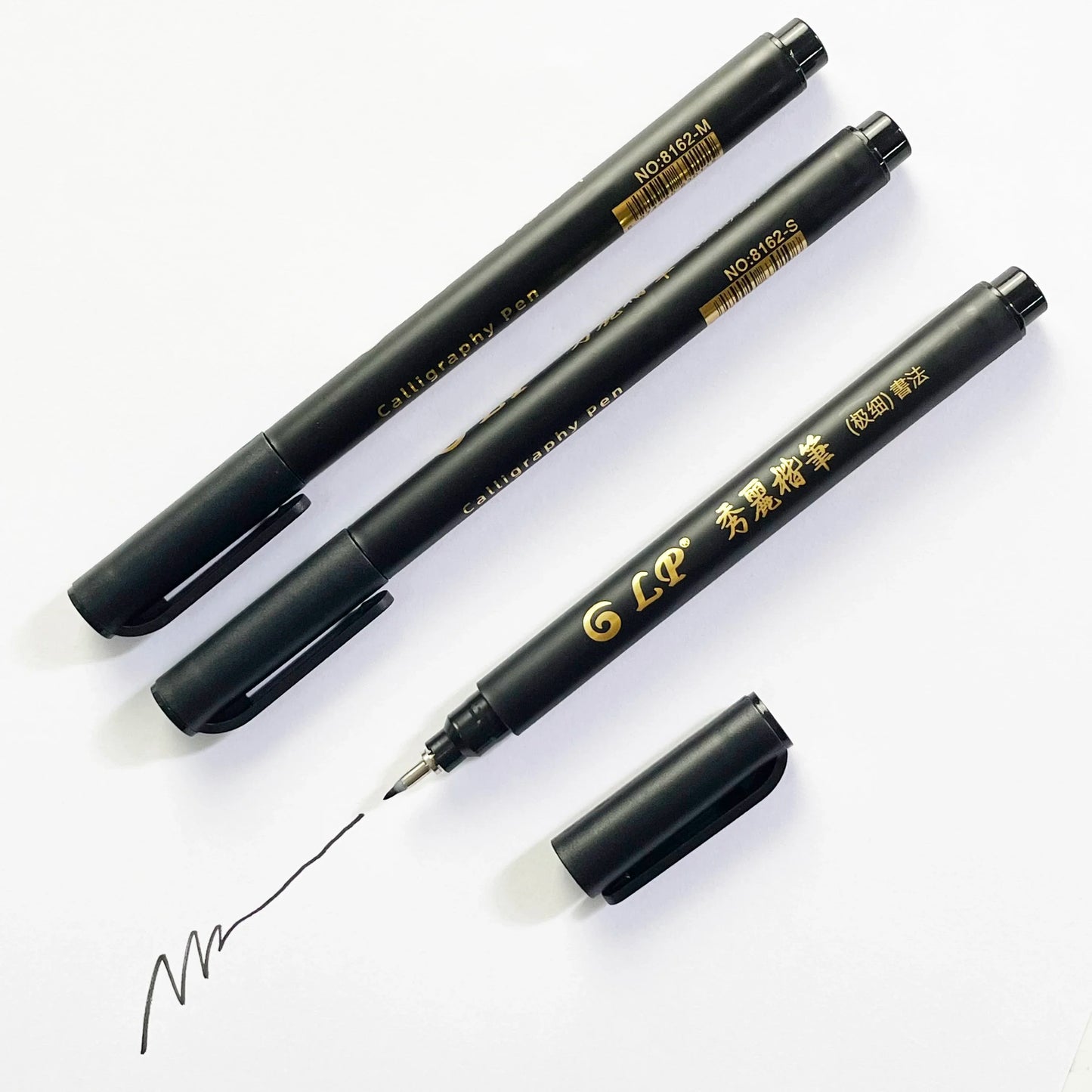 4 pcs Size black Chinese style Calligraphy Brush tip Pen  for Student easy writing Markers Art Office School Supplies Stationery-faithfullyfocusd