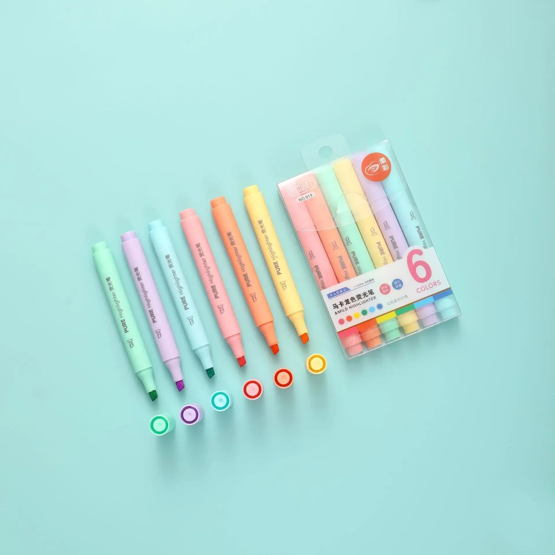 6Pcs/set Pastel Color Macaron Highlighter Pen Marker Pens Fluorescent Pen Drawing Highlighters Cute Stationery School Supplies-faithfullyfocusd