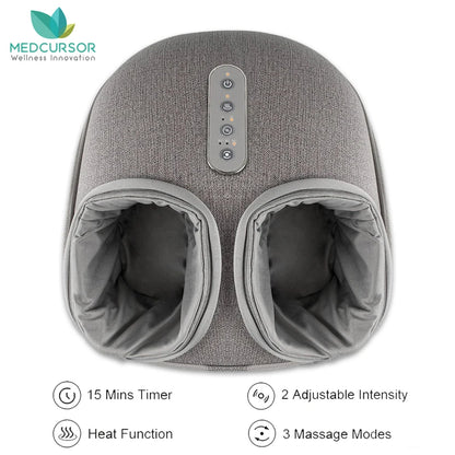 Medcursor Foot Massager Heating Therapy Shiatsu Deep Kneading Roller Muscle Relaxation Pain Relief Electric Foot Massage Machine-faithfullyfocusd