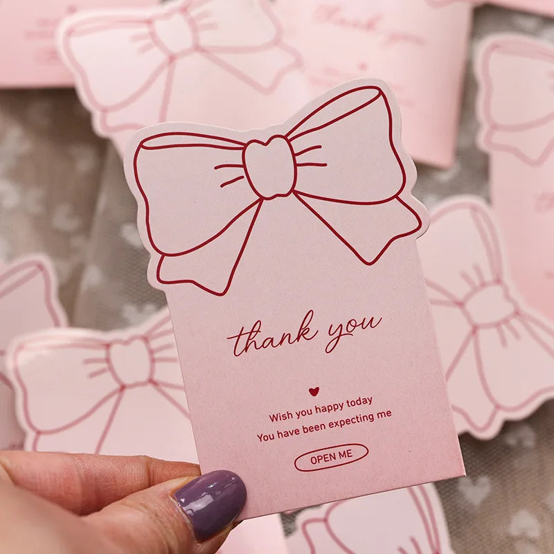 Pink Bowknot Thank You Stickers for Package Adhesive Decorative Seal Labels-faithfullyfocusd