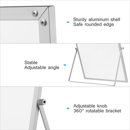 STOBOK Magnetic Dry Erase Board Double Sided Personal Desktop Tabletop White Board Planner Reminder with Stand for School Office-faithfullyfocusd