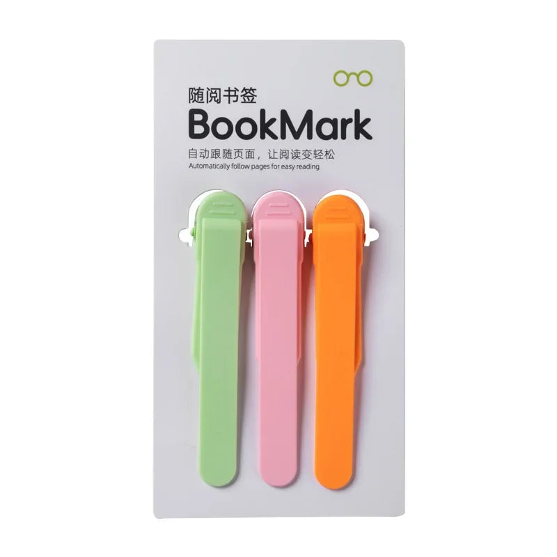 3 Pcs/Set Silicone Bookmark Automatically Follows Page Book Accessories For Reading Lovers Office Stationery School Supplies-faithfullyfocusd