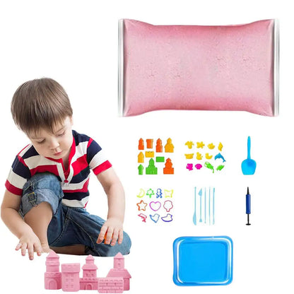 Play Sand Indoor Sand Mold Set Colorful Play Sand Sensory Sand With Inflatable Cushion Base Playful For Boys Girls Toddler-faithfullyfocusd