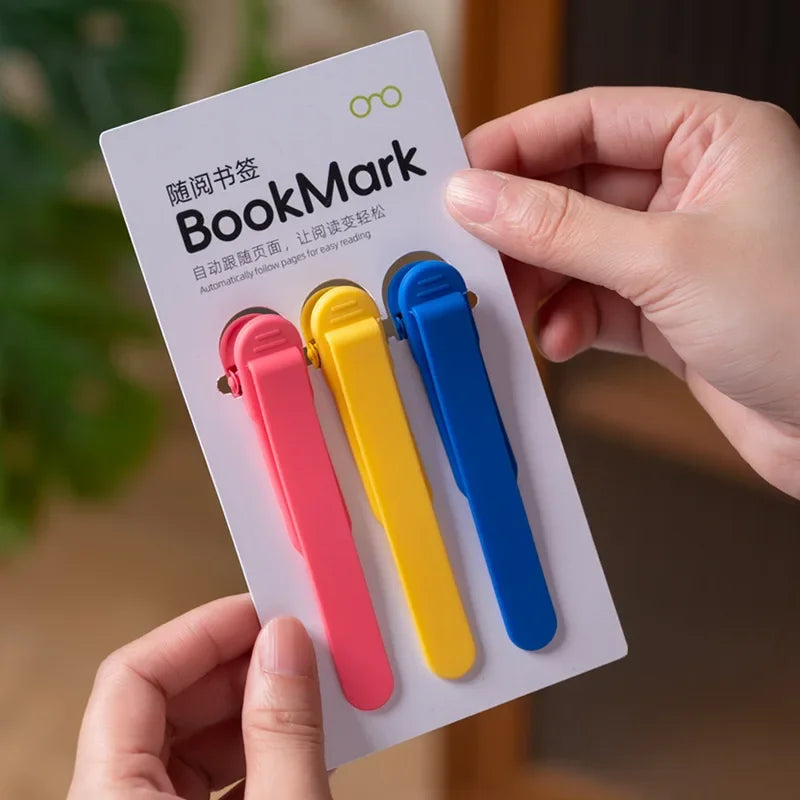 3 Pcs/Set Silicone Bookmark Automatically Follows Page Book Accessories For Reading Lovers Office Stationery School Supplies-faithfullyfocusd