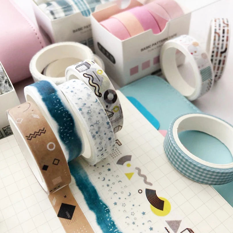 5Pcs Sakura Washi Tape Set Basic Decorative Adhesive Tape Journal Supplies Washitape Stationery Scrapbooking Cute Masking Tape-faithfullyfocusd