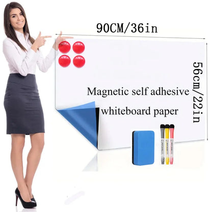 White Board Sticker Adhesive, 22" x36" Magnetic Dry Erase Board Paper for Wall, large whiteboard wall Children's writing board-faithfullyfocusd