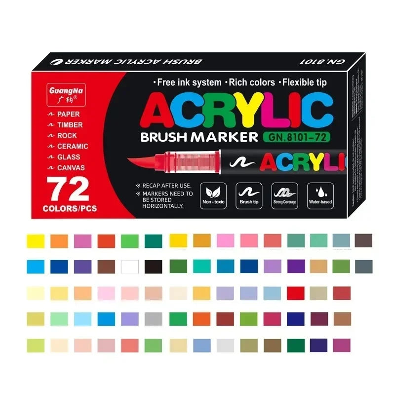 Acrylic Paint Pens Markers Brush Tip Paint Markers for Rock Painting Wood Canvas Stone Christmas Gift DIY Crafts-faithfullyfocusd