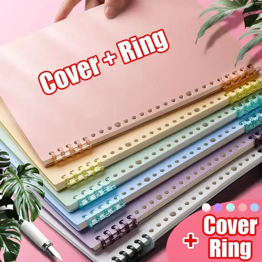 Loose-leaf Book Cover & Ring A4 A5 B5 PP Colorful Binder Spiral Ring Transparent Plastic Stationery Office School Supplies-faithfullyfocusd