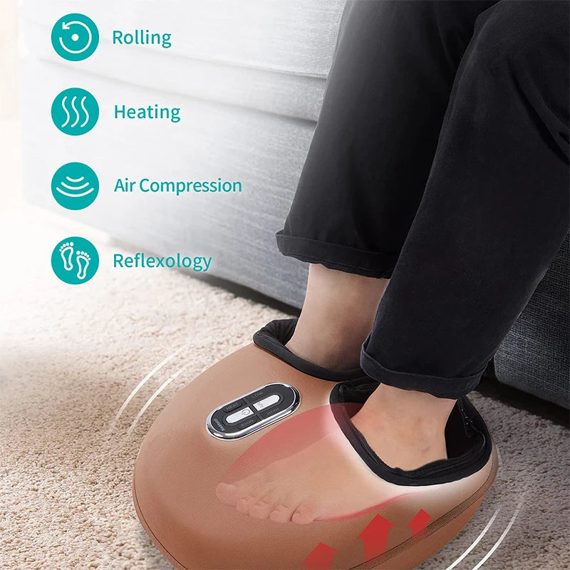 Nekteck Foot Massager Heating Therapy Compression Shiatsu Knead Roller Muscle Relax Pain Relief Electric Foot Massage Machine-faithfullyfocusd