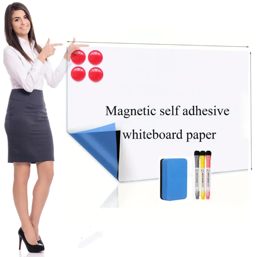 White Board Sticker Adhesive, 22" x36" Magnetic Dry Erase Board Paper for Wall, large whiteboard wall Children's writing board-faithfullyfocusd