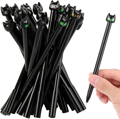 Cute Cartoon Black Cat Gel Pens Set 0.5mm for Halloween Party Gifts Gifts Office Supplies Back To School-faithfullyfocusd