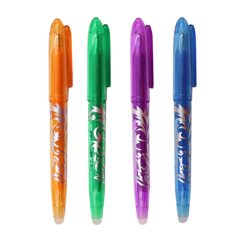 8/4pcs Multi-Color Erasable Gel Pen 0.5mm Tip Painting Writing Drawing School Black Blue Red Pink Orange Green Purple Light Blue-faithfullyfocusd