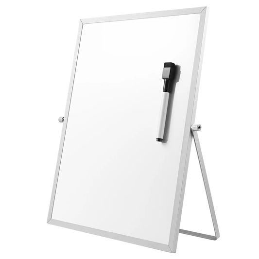 STOBOK Magnetic Dry Erase Board Double Sided Personal Desktop Tabletop White Board Planner Reminder with Stand for School Office-faithfullyfocusd