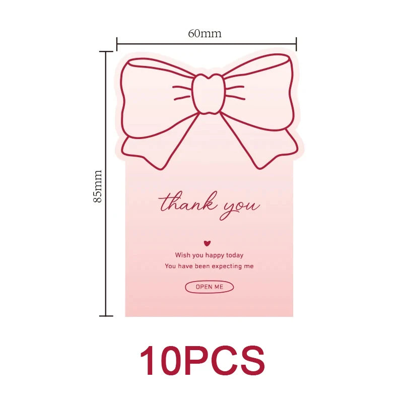 Pink Bowknot Thank You Stickers for Package Adhesive Decorative Seal Labels-faithfullyfocusd