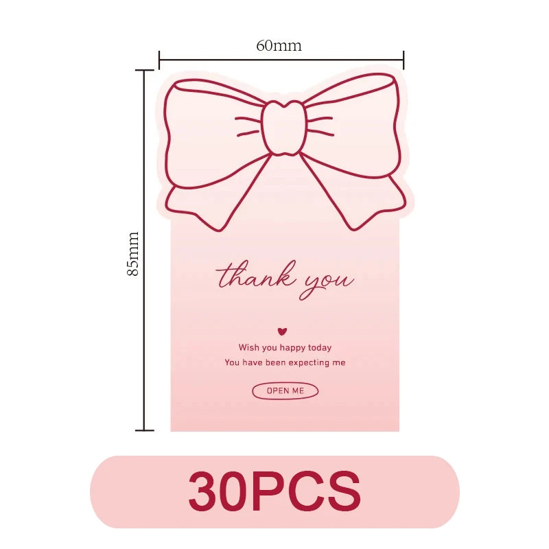 Pink Bowknot Thank You Stickers for Package Adhesive Decorative Seal Labels-faithfullyfocusd