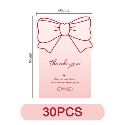 Pink Bowknot Thank You Stickers for Package Adhesive Decorative Seal Labels-faithfullyfocusd