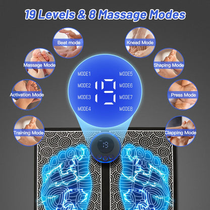 Electric Foot Massager Pad Electrostimulator Massage Mat EMS Muscle Massager Relax Feet Massage Fitness Masajeador USB Charging-faithfullyfocusd