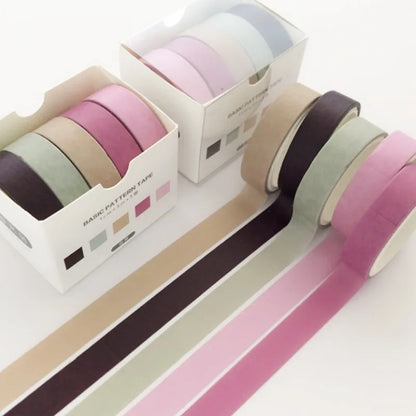 5Pcs Sakura Washi Tape Set Basic Decorative Adhesive Tape Journal Supplies Washitape Stationery Scrapbooking Cute Masking Tape-faithfullyfocusd