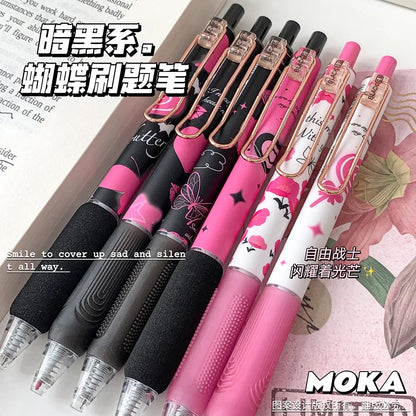 6pcs/set Butterfly Series Cute Gel Pen ST Nib Kawaii Pen Set Japanese Kawaii Stationery School Supplies Aesthetic Pens-faithfullyfocusd