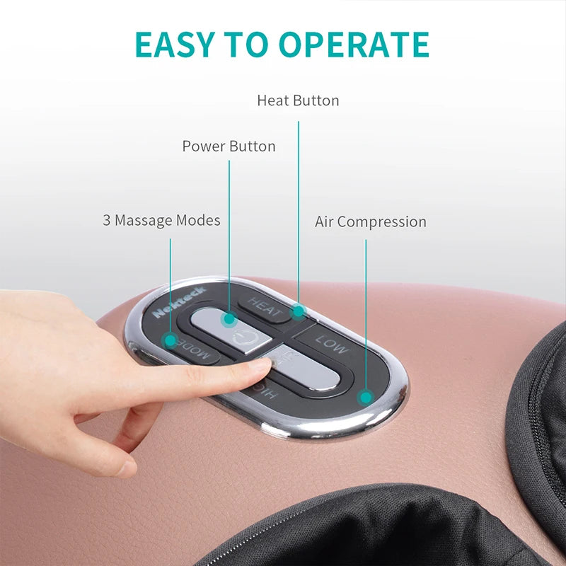 Nekteck Foot Massager Heating Therapy Compression Shiatsu Knead Roller Muscle Relax Pain Relief Electric Foot Massage Machine-faithfullyfocusd