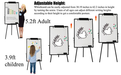 Magnetic Portable Dry Erase Height Adjustable 36 x 24 in Easel Whiteboard Stand Tripod White Board for Office Home Classroom-faithfullyfocusd