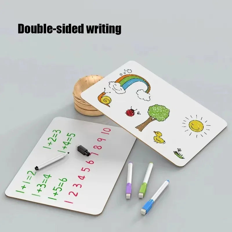 Double-Sided Mini Whiteboard for Kids, Portable Teaching Whiteboard with Stand,  Whiteboard for Home and School Message Board-faithfullyfocusd