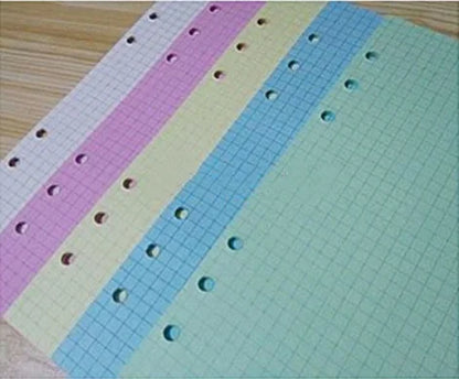 50 Sheet A5 A6 Loose-leaf Colorful Refill Inner Page Line Blank Grid Inner Page Inside Paper Stationery-faithfullyfocusd