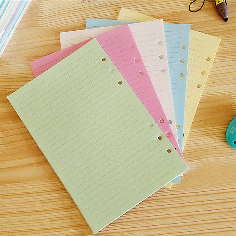 50 Sheet A5 A6 Loose-leaf Colorful Refill Inner Page Line Blank Grid Inner Page Inside Paper Stationery-faithfullyfocusd