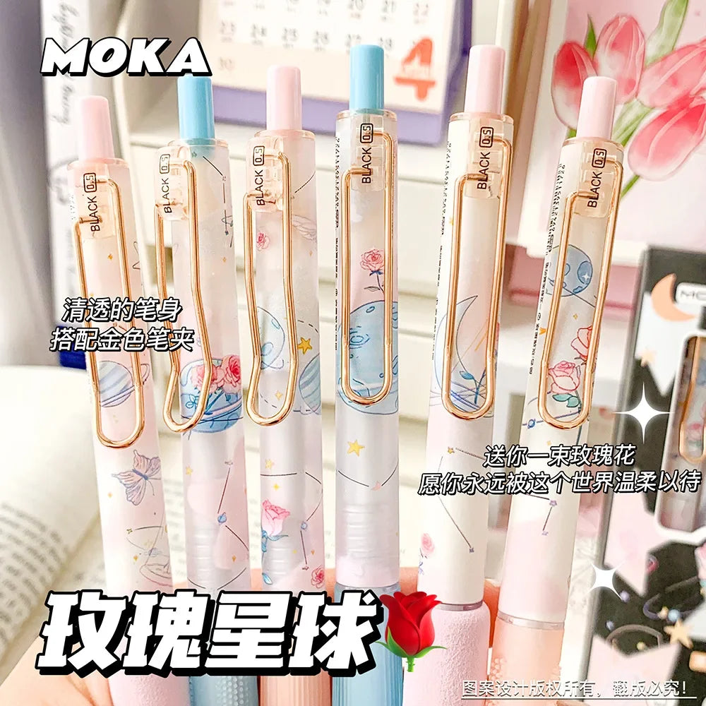 6pcs/set Butterfly Series Cute Gel Pen ST Nib Kawaii Pen Set Japanese Kawaii Stationery School Supplies Aesthetic Pens-faithfullyfocusd