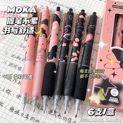 6pcs/set Butterfly Series Cute Gel Pen ST Nib Kawaii Pen Set Japanese Kawaii Stationery School Supplies Aesthetic Pens-faithfullyfocusd