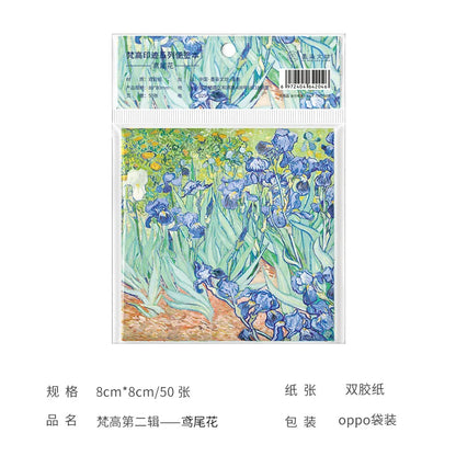 Painting Memo Pad Monet Van Gogh No-sticky Note Decal Scrapbooking DIY Notepad Diary Stationery School Supplies-faithfullyfocusd